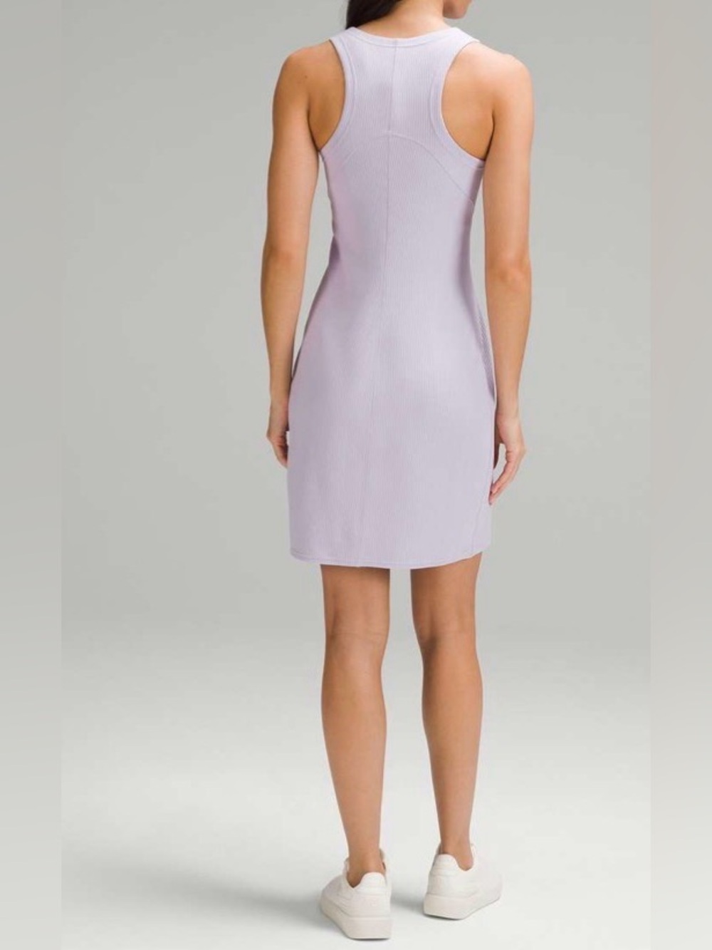 NWOT New Lululemon Ribbed Softstreme Slim-Fit Tank Dress Lilac Ether - Picture 3 of 9